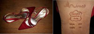 Elegant Red Satin Nina Mid Heel Shoes