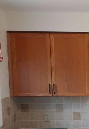 Used oak kitchen cabinets, U-shape