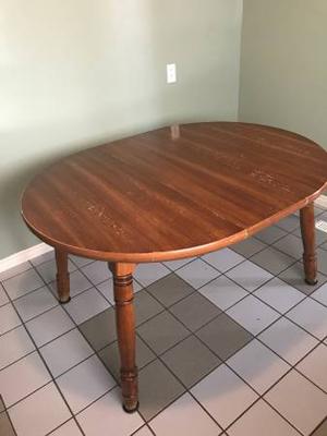 Wood kitchen/dining table with 3 matching chairs