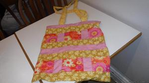 Pink and yellow hand sewn purse for sale