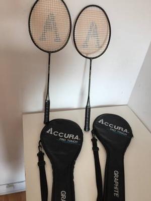 2 GRAPHITE BADMINTON RACKETS WITH NEW GRIP TAPE AND CASE