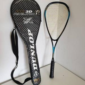 ONE DUNLOP AND ONE BLACK KNIGHT SQUASH RACQUETS WITH COVERS