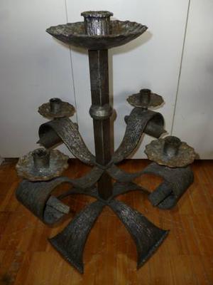 Old, Large, Heavy, (Cast Iron) Candleholder
