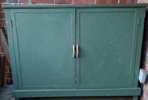 vintage wood cabinet / hutch