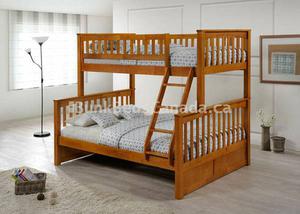 Single / Double Bunk Bed - Hardwood Honey Color by Bunk Beds