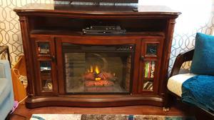 Wood mantle electric fireplace