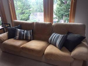 large leather comfy couch and chair