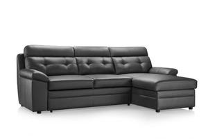 Real Leather Sectional Couch Sofa bed and chaise storage