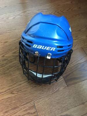 BAUER HHM ROYAL BLUE HOCKEY HELMET • Used and Good for