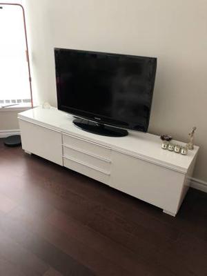 IKEA high gloss white TV bench/stand