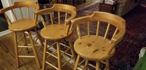 Wood counter height stools - lot of 3