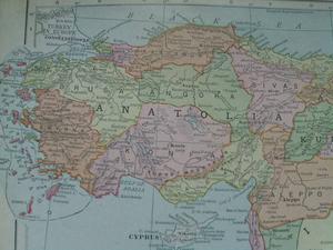 antique map Turkey Middle East Syria Ottoman Empire 