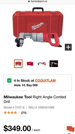Milwaukee right angle drill