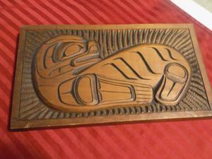 NATIVE CARVED SEAL PLAQUE