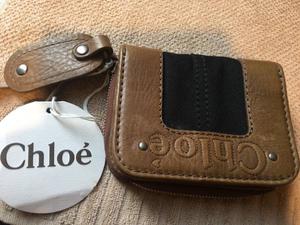 NWT Authentic Chloe' Leather /Canvas Wallet