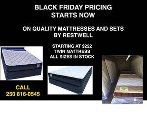 BLACK FRIDAY PRICES NOW ON MATTRESS SETS UNTIL STOCK LASTS