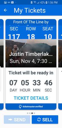 Justin Timberlake Sunday November 4th