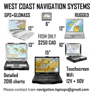 Marine GPS Navigation system West Coast + BC