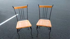 Rod iorn and maple chairs