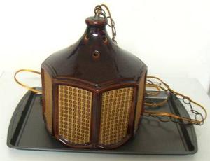 Brown Ceramic Style Swag Lamp