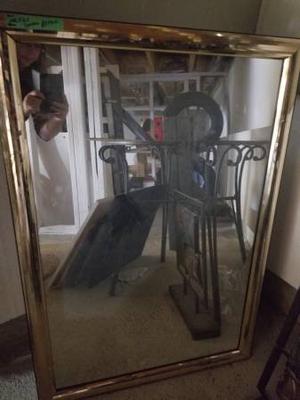 Golden framed mirror
