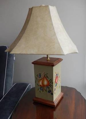 Art deco painted lamp
