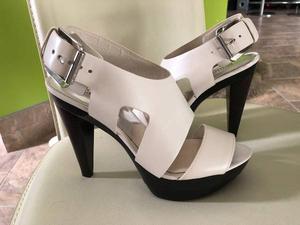 M.Kors-Carla Vachetta Leather Platform Sandals Szie-7.5