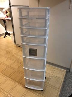 Multi drawer plastic storage unit