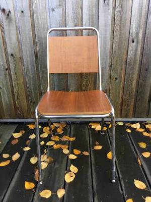 Vintage Teak & Chrome Desk Chair
