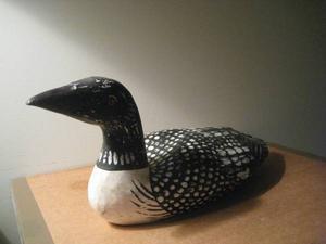 primitive Folkart Hand Carved Canada Goose Decoy