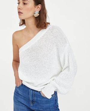 zara one shoulder sweater
