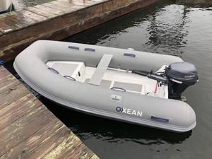 Rigid hull inflatable and 9.9 motor