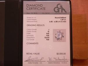 Loose 1.09ct Diamond with Diamond Certificate