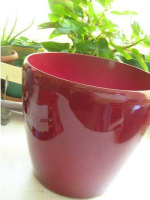 9"x9" Red Container/Vase(German made)Vintage--$19.