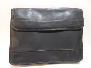 BLACK LEATHER PORTFOLIO CASE FOR FILES/PAPERS - MINT