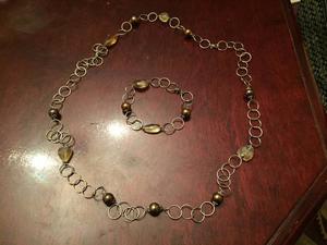 Beautiful Sterling Silver Set (Necklace + Bracelet)