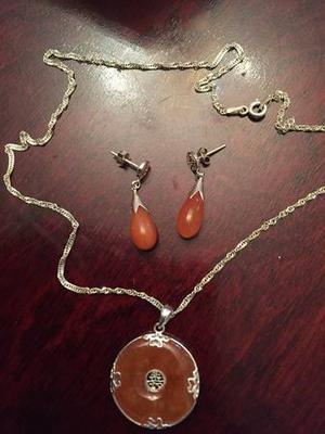 Brand New Sterling Silver Set Necklace + Earrings