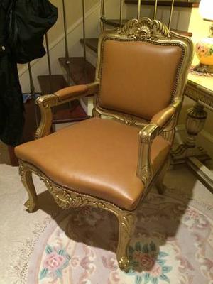Large Gilded Carved Bergere Chair