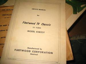 Original Vintage TV SERVICE Manual Fleetwood