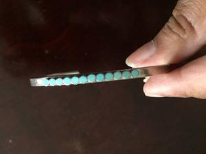 Sterling Silver Bangle with Beautiful Turquoise Stones