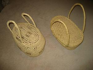Straw Bags/Baskets - set of 2