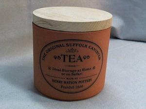 Suffolk Pottery Tea Canister with Terracotta Wood Lid, Henry