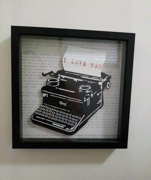 Sweet Framed "I Love You" with Typewriter, Shadow Box