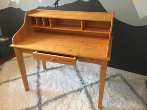 Unique solid pine desk with drawer & compartments