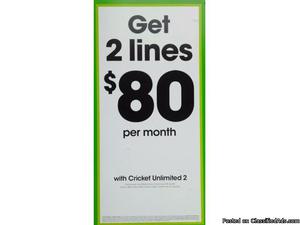 2 LINES FOR $40 A MONTH WITH CRICKET WIRELESS