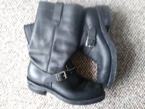 Cool black leather boots