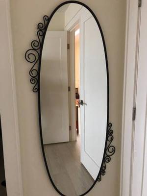 Oval Metal Framed Mirror