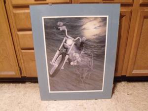 Ghost Wolf in Motorcycle Headlight - framed print