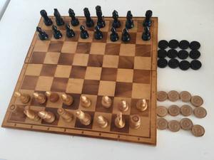 MADE IN POLAND CHESS AND CHECKERS SET, LIKE NEW CONDITION!!!