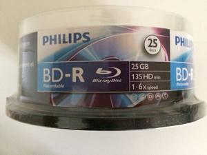Philips 25GB BD-R 25-Disc Spindle - New and Unopened
